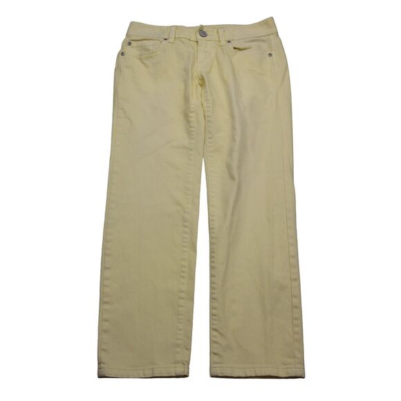 Ann Taylor Loft Pants Womens 25 Yellow Low Rise Modern Capri Denim Jeans - Picture 1 of 16